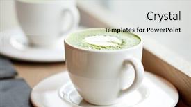  Presentation with matcha - Amazing theme having matcha green tea latte backdrop and a light gray colored foreground