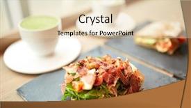  Presentation with haute cuisine - Presentation theme having matcha green tea latte background and a lemonade colored foreground