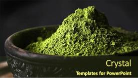  Presentation with matcha - PPT theme with matcha-green-tea-powder-hill background and a tawny brown colored foreground