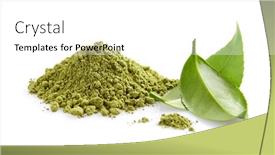  Presentation with matcha - Presentation theme consisting of matcha-tea-powder-with-green background and a white colored foreground