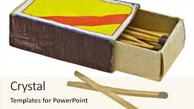  Presentation with vintage - PPT layouts consisting of matches in the opened box background and a blonde colored foreground