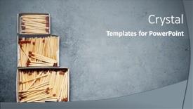  Presentation with stone - Presentation featuring matches-on-a-stone-table background and a gray colored foreground