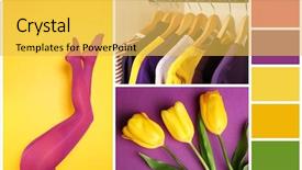  Presentation with yellow color - PPT layouts consisting of matching palette collage with accent background and a yellow colored foreground