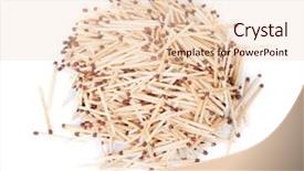  Presentation with sulfur - Beautiful presentation design featuring matchstick - heap of wooden matches backdrop and a lemonade colored foreground
