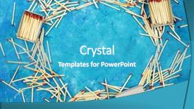  Presentation with red blue - Theme having matchstick - matches on a blue background background and a teal colored foreground