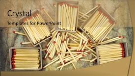  Presentation with red grey - Cool new slides with matchstick - matches on a grey background backdrop and a coral colored foreground