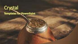  Presentation with traditional drink - Colorful theme enhanced with mate drink in traditional calabash backdrop and a tawny brown colored foreground