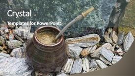  Presentation with traditional - PPT theme with mate in a traditional calabash background and a gray colored foreground