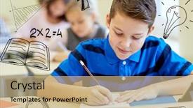  Presentation with elementary school - Theme featuring matematicas - education elementary school learning background and a coral colored foreground