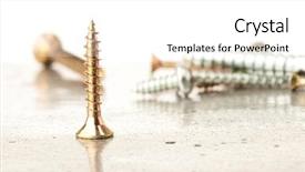  Presentation with metal - Cool new PPT theme with material construction - screws on metal backdrop and a white colored foreground