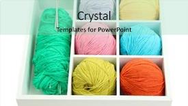  Presentation with knitting - Colorful presentation theme enhanced with material for knitting in white backdrop and a seafoam green colored foreground