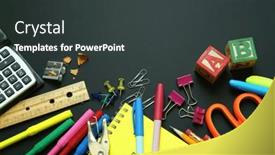  Presentation with school board - Presentation theme enhanced with material-for-school-display background and a dark gray colored foreground