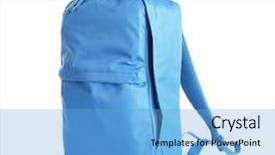  Presentation with white blue vapor trail - Colorful slide set enhanced with blue backpack on white background backdrop and a light blue colored foreground