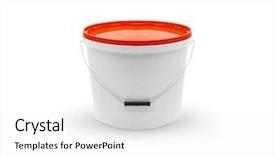  Presentation with lid - Slide deck having bail - plastic pail with orange lid background and a white colored foreground