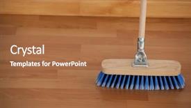  Presentation with wooden - Amazing PPT layouts having material handling equipment - close-up of sweeping broom backdrop and a coral colored foreground