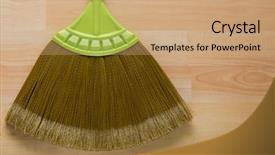  Presentation with fiber - Beautiful theme featuring material handling equipment - closeup of new broom made backdrop and a coral colored foreground