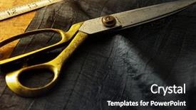  Presentation with gold black - PPT layouts having material handling equipment - measuring and cutting textile background and a dark gray colored foreground