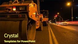  Presentation with city night - Presentation enhanced with material handling equipment - repairing the road background and a wine colored foreground