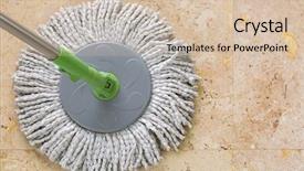  Presentation with yellow green - Amazing PPT layouts having material handling equipment - used round spin mop backdrop and a soft green colored foreground