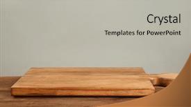  Presentation with grey - Cool new slides with material handling equipment - wooden board on table backdrop and a light gray colored foreground