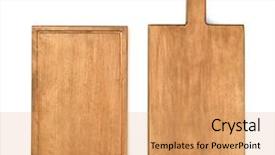  Presentation with wooden boat at sea edge - Audience pleasing slide deck consisting of material handling equipment - wooden boards on white background backdrop and a coral colored foreground