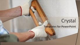  Presentation with work - Audience pleasing presentation consisting of material handling equipment - work aligns backdrop and a coral colored foreground