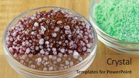  Presentation with nutrients - Colorful PPT theme enhanced with material method - dried hydroponic nutrients and mixed backdrop and a coral colored foreground