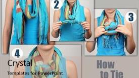  Presentation with tie - Presentation having material method - how to tie a scarf background and a coral colored foreground