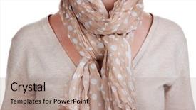  Presentation with cosmetic surgery close up - Presentation theme consisting of material method - woman wearing scarf close up background and a coral colored foreground