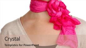  Presentation with woman - Amazing presentation theme having material method - woman wearing scarf close up backdrop and a  colored foreground