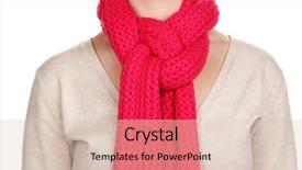  Presentation with arabian woman wearing hijab muslim - Beautiful PPT theme featuring material method - woman wearing scarf close up backdrop and a lemonade colored foreground