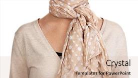  Presentation with close up of bartender - Colorful presentation design enhanced with material method - woman wearing scarf close up backdrop and a  colored foreground