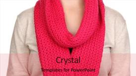  Presentation with woman - Beautiful slide deck featuring material method - woman wearing scarf close up backdrop and a  colored foreground