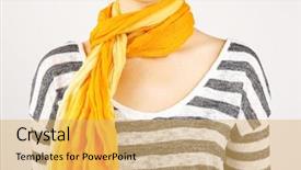  Presentation with arabian woman wearing hijab muslim - Slide deck enhanced with material method - woman wearing scarf close up background and a yellow colored foreground