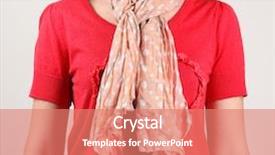  Presentation with arabian woman wearing hijab muslim - Slide set featuring material method - woman wearing scarf close up background and a coral colored foreground