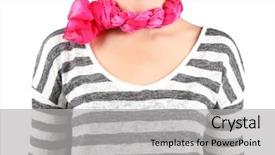  Presentation with arabian woman wearing hijab muslim - Slide deck with material method - woman wearing scarf close up background and a light gray colored foreground