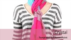  Presentation with cosmetic surgery close up - PPT layouts consisting of material method - woman wearing scarf close up background and a coral colored foreground