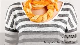 Presentation with woman - Amazing presentation theme having material method - woman wearing scarf close up backdrop and a  colored foreground