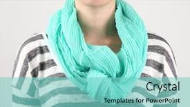  Presentation with close up of sundew drosera - Amazing PPT theme having material method - woman wearing scarf close up backdrop and a  colored foreground