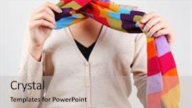  Presentation with april showers close up - PPT layouts enhanced with material method - woman wearing scarf close up background and a soft green colored foreground