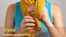  Presentation with april showers close up - Amazing slide deck having material method - woman wearing scarf close up backdrop and a  colored foreground