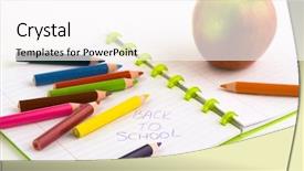  Presentation with back school - Cool new presentation design with material return - back to school backdrop and a  colored foreground