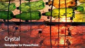  Presentation with bottles - PPT theme with material return - plastic bottles - abstract background background and a tawny brown colored foreground