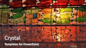  Presentation with packaging plastic bottles - Colorful presentation design enhanced with material return - plastic bottles - abstract background backdrop and a tawny brown colored foreground