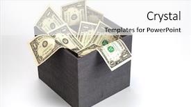  Presentation with spilling - Beautiful presentation theme featuring material return - plenty of us dollar currency backdrop and a white colored foreground