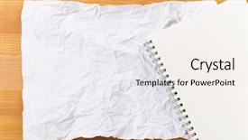  Presentation with notepad - Presentation theme featuring material return - white crumple paper and notepad background and a  colored foreground