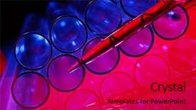  Presentation with chemistry material - Slide set having material science - glass chemistry tubes background and a dark gray colored foreground