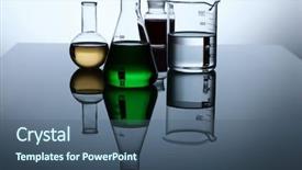  Presentation with material science - Colorful PPT theme enhanced with material science - glass chemistry tubes backdrop and a  colored foreground