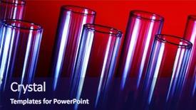  Presentation with glass chemistry lab equipment - Cool new PPT layouts with material science - glass chemistry tubes backdrop and a navy blue colored foreground