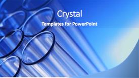  Presentation with material science - Slides enhanced with material science - glass test tube on blue background and a cobalt blue colored foreground